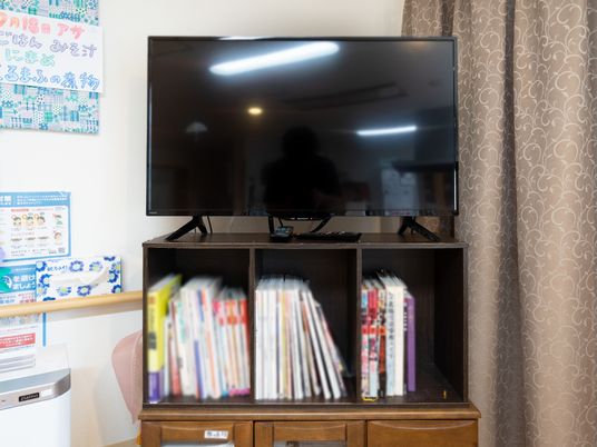 本とテレビがあるリビング