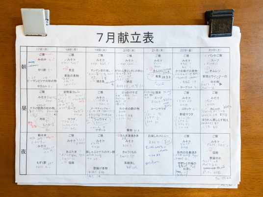 手書きのスケジュール表