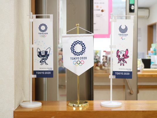 オリンピックフラッグのデコレーション
