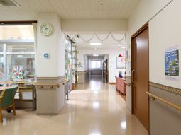 明るい廊下と掲示物