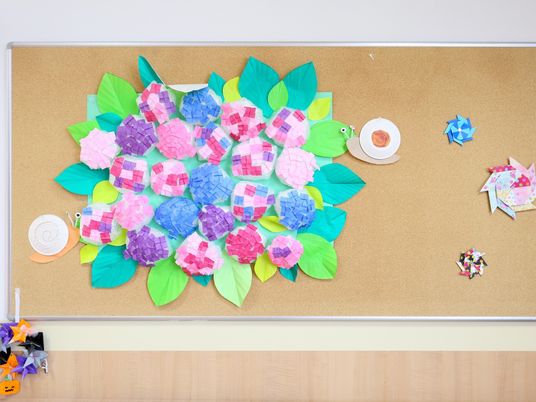 手作り壁飾りの掲示板