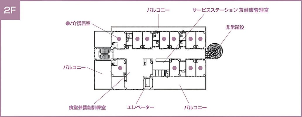 2階の施設配置図