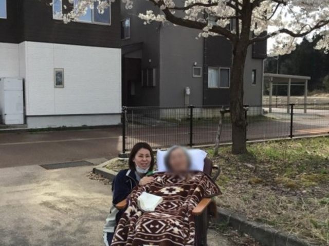 桜の下でリラックス 外観 桜の木の下で楽しくリラックスできる外周エリアです。自然に囲まれて落ち着いた雰囲気ですね。