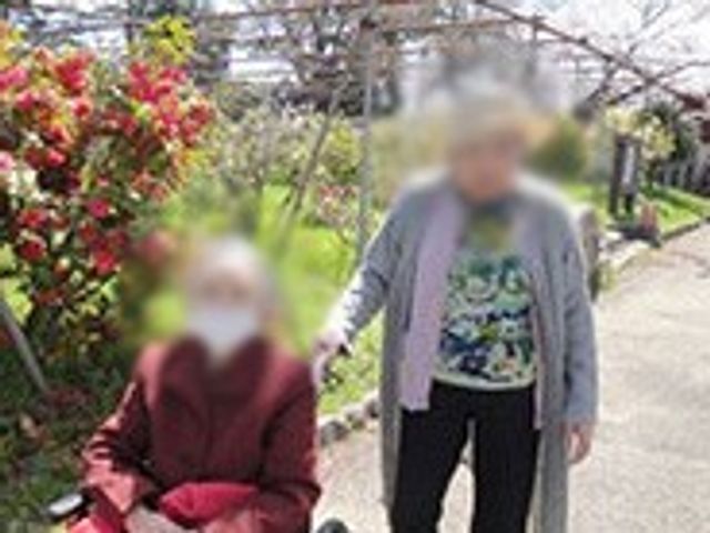 庭の様子 庭 庭では、自然に囲まれたリラックスした時間を過ごすことができます。職員との交流も大切にしています。
