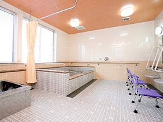 清潔なバリアフリー浴室