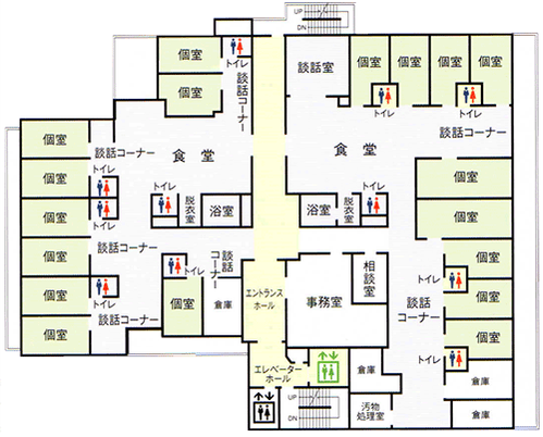 広い食堂の間取り