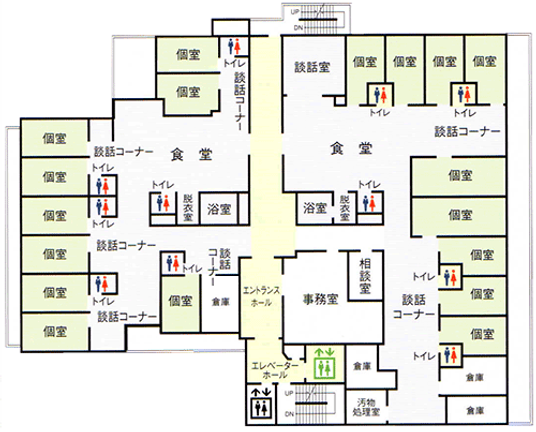 広い食堂の間取り