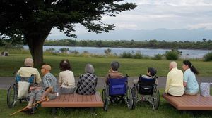 穏やかな風景の休憩所