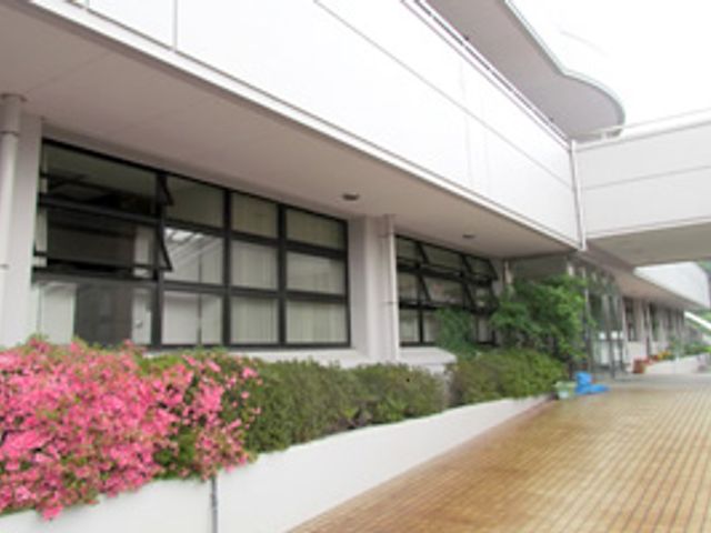 植物が並ぶエントランス エントランス 花と緑が彩る入口は、清潔感があり快適です。雨の日も安心して通れる設計になっています。