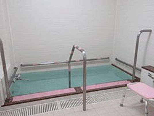手すり付きの浴室  