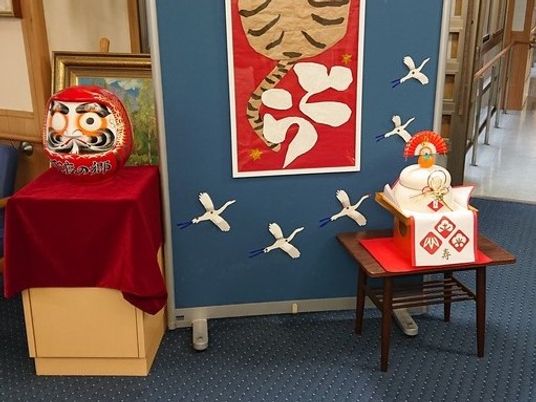 廊下の正月飾り  