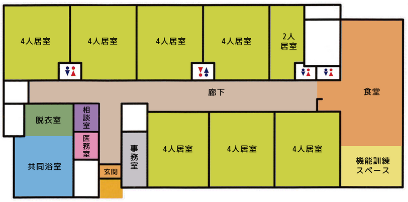 多目的室の廊下
