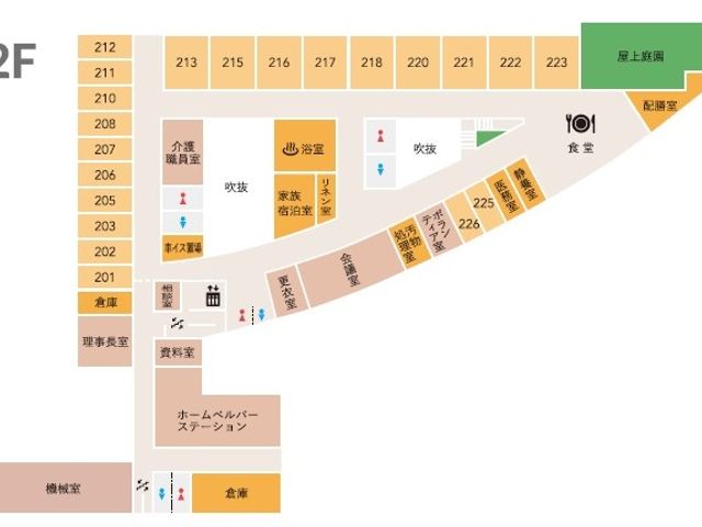フロアマップ案内 廊下 このフロアは多様な施設があり、効率的に作業を進められる環境が整っています。