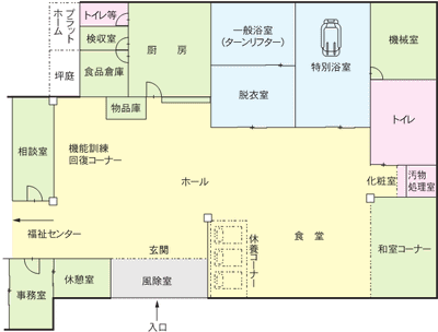 広々とした施設の平面図