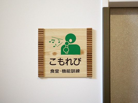 食堂・機能訓練室の案内板  