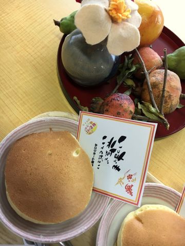 和菓子と果物の展示