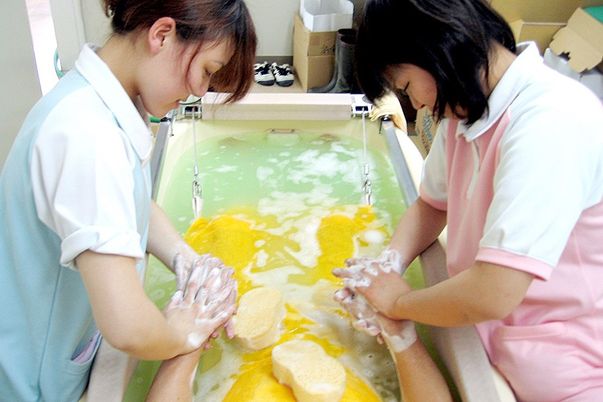 ケアを受ける浴室