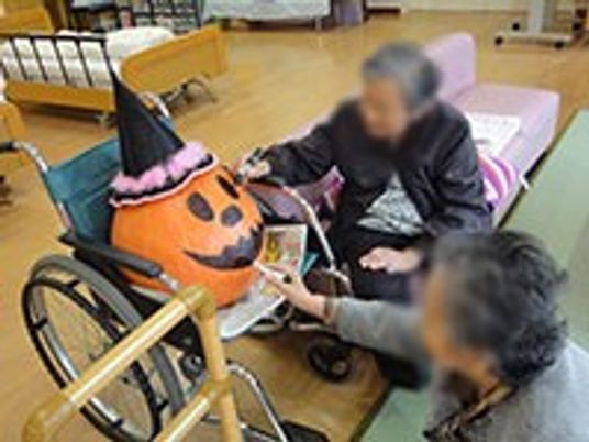 ハロウィン装飾の居室