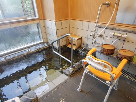 ゆったりした浴室の一角
