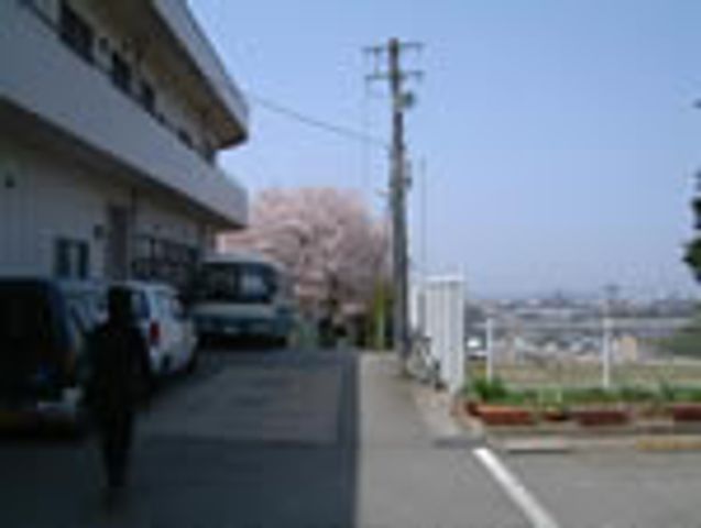 桜並木と敷地外観 外観 自然に囲まれた静かな環境です。建物の周りには桜が咲き、季節の移ろいを感じられます。
