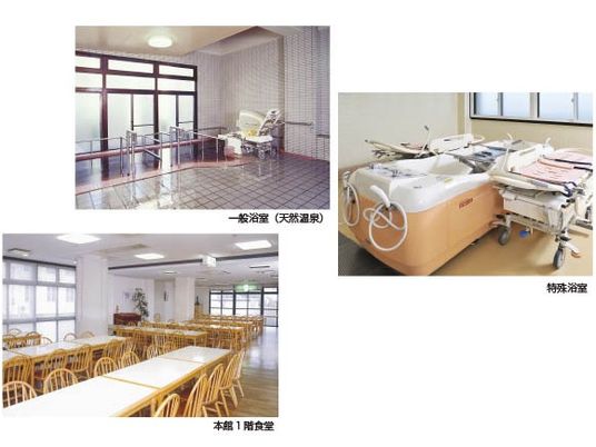 浴室、機能訓練室、食堂  