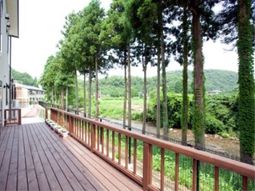 木々に囲まれたテラス