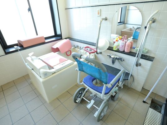 バリアフリー設計の浴室
