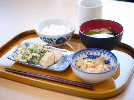 健康的な食事のトレイ