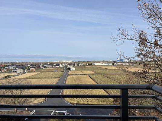 広がる田園風景のテラス