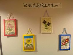 壁の作品展示