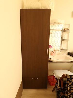 居室の洗面台とクローゼット
