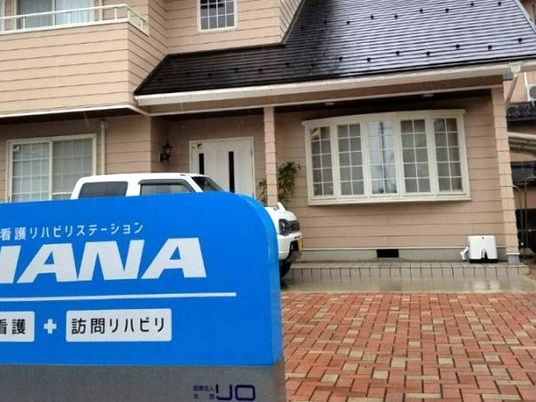 看板と住宅外観  