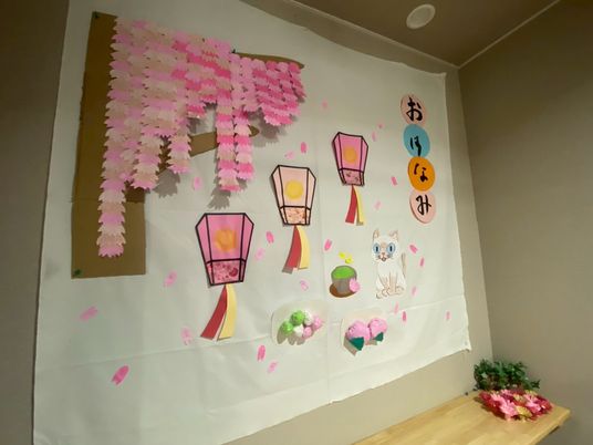 春をテーマにした壁面