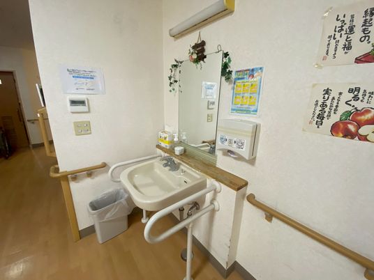 手すり付き洗面台