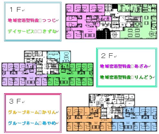 各フロアの配置図