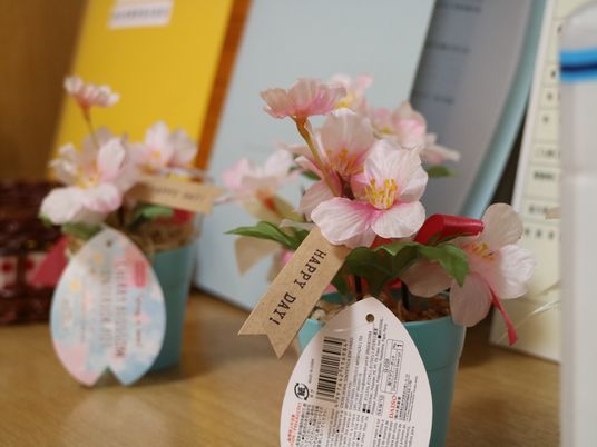 花飾りと掲示物