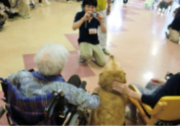 犬と交流する人々の場所