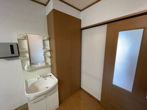 洗面台と収納のある部屋