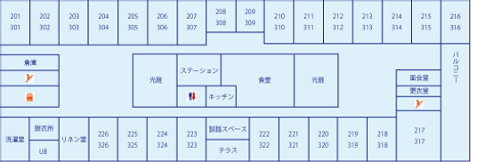 フロアマップの廊下