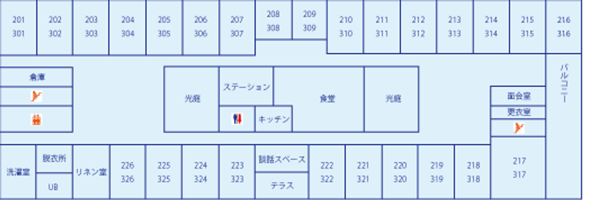 フロアマップの廊下