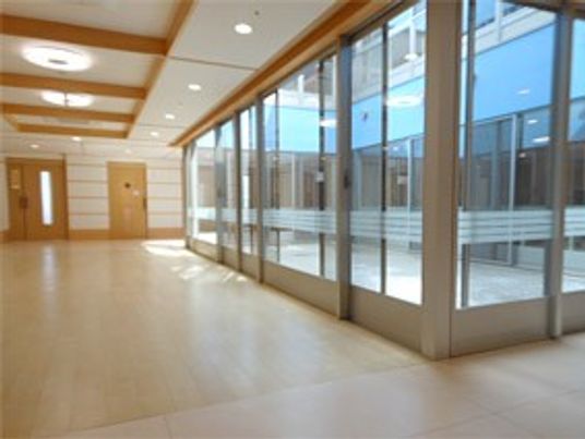 光が降り注ぐ廊下