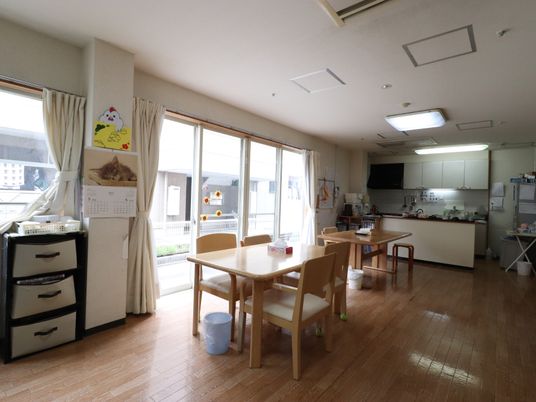 共用キッチンの広々空間