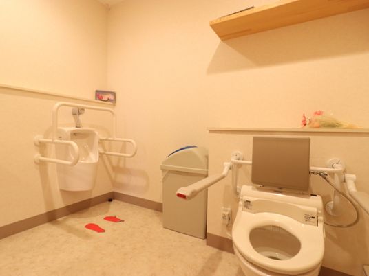 手すり付きトイレの室内