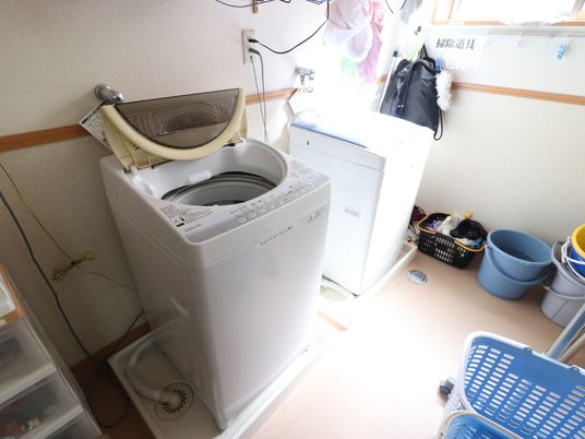 洗濯機と物干し設備