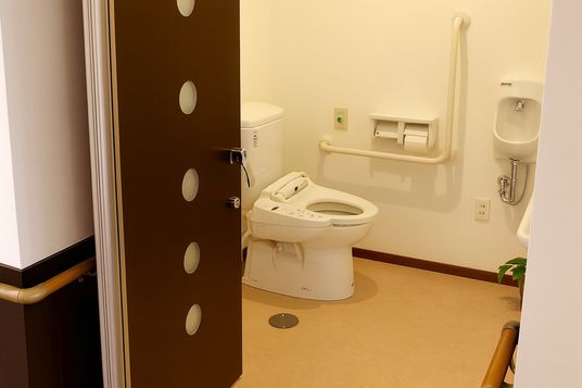 安全な手すり付きトイレ