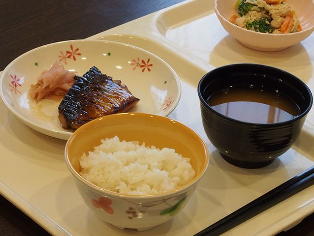 彩り豊かな食事　食堂 食堂 栄養バランスを考えた美味しい食事が提供されています。一日の元気を支える大切な時間です。