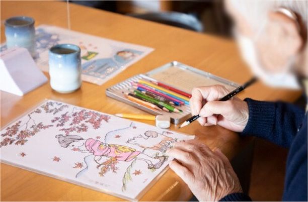 ぬり絵を楽しむひととき  