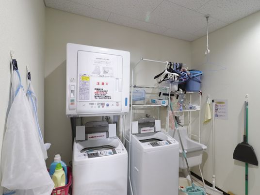 洗濯機と物干し設備