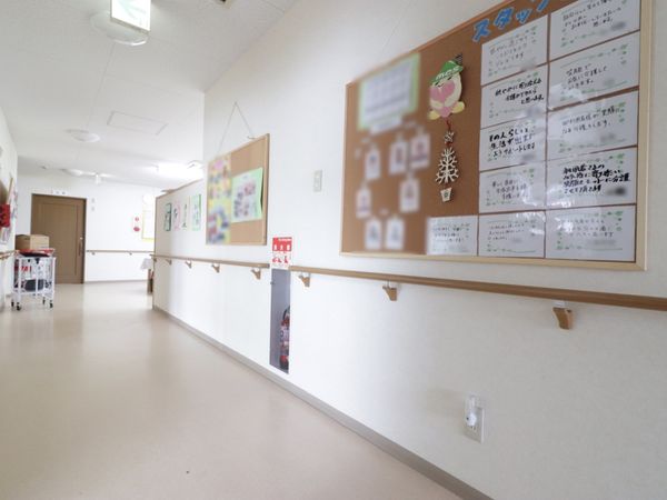 掲示物がある明るい廊下