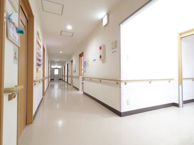 明るく清潔な廊下の様子